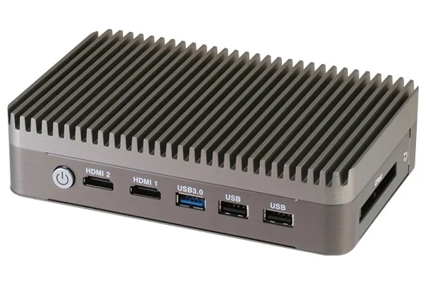 Máy tính công nghiệp không quạt AAEON BOXER-6404WT với vỏ nhôm có cánh tản nhiệt