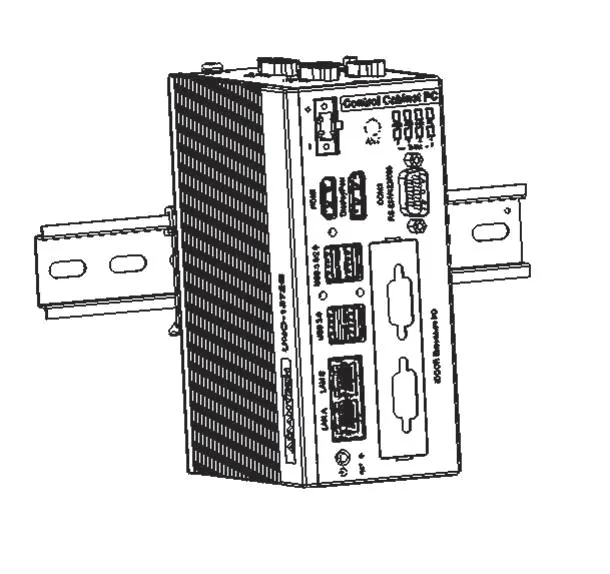 Hình minh hoạ cách gá máy tính công nghiệp Advantech UNO-1372G lên ray DIN
