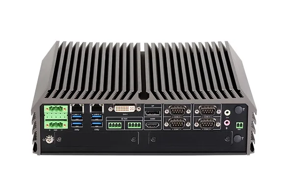 Máy tính nhúng không quạt Cincoze GM-1000 vỏ nhôm tản nhiệt bằng cánh, mặt trước có cổng USB